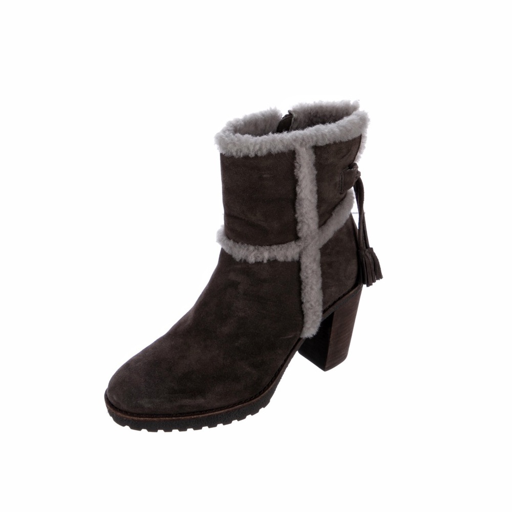 Frye Suede Tassel Accent Ankle Bootie Boots in Smoke Gray 7